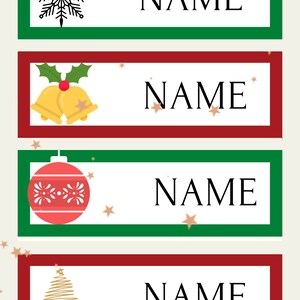 EDITABLE Christmas Name Tags Printable Classroom Nametags Elementary ...