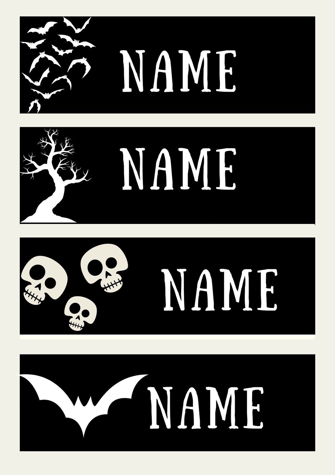 EDITABLE HALLOWEEN Name Tags Printable Classroom Nametags Elementary