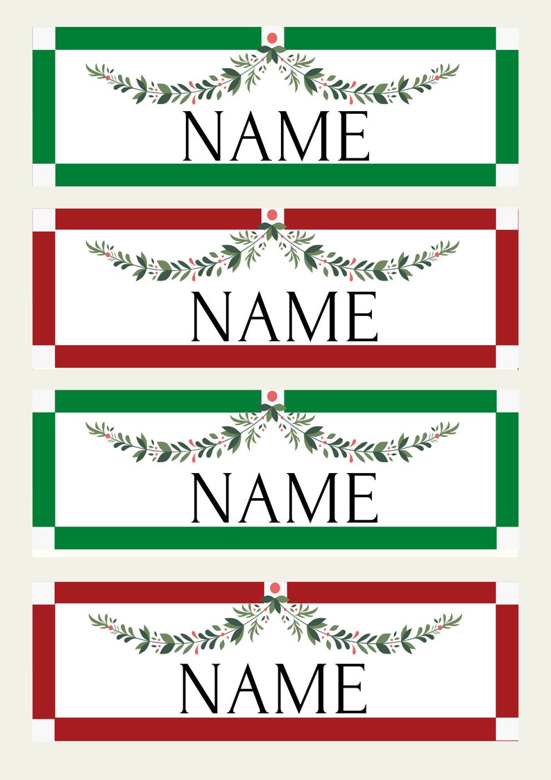 EDITABLE Christmas Name Tags Printable Classroom Nametags Elementary