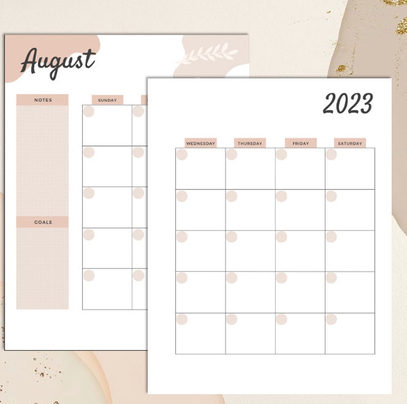 20232024 PRINTABLE Digital Download Monthly Planner Inserts, Instant