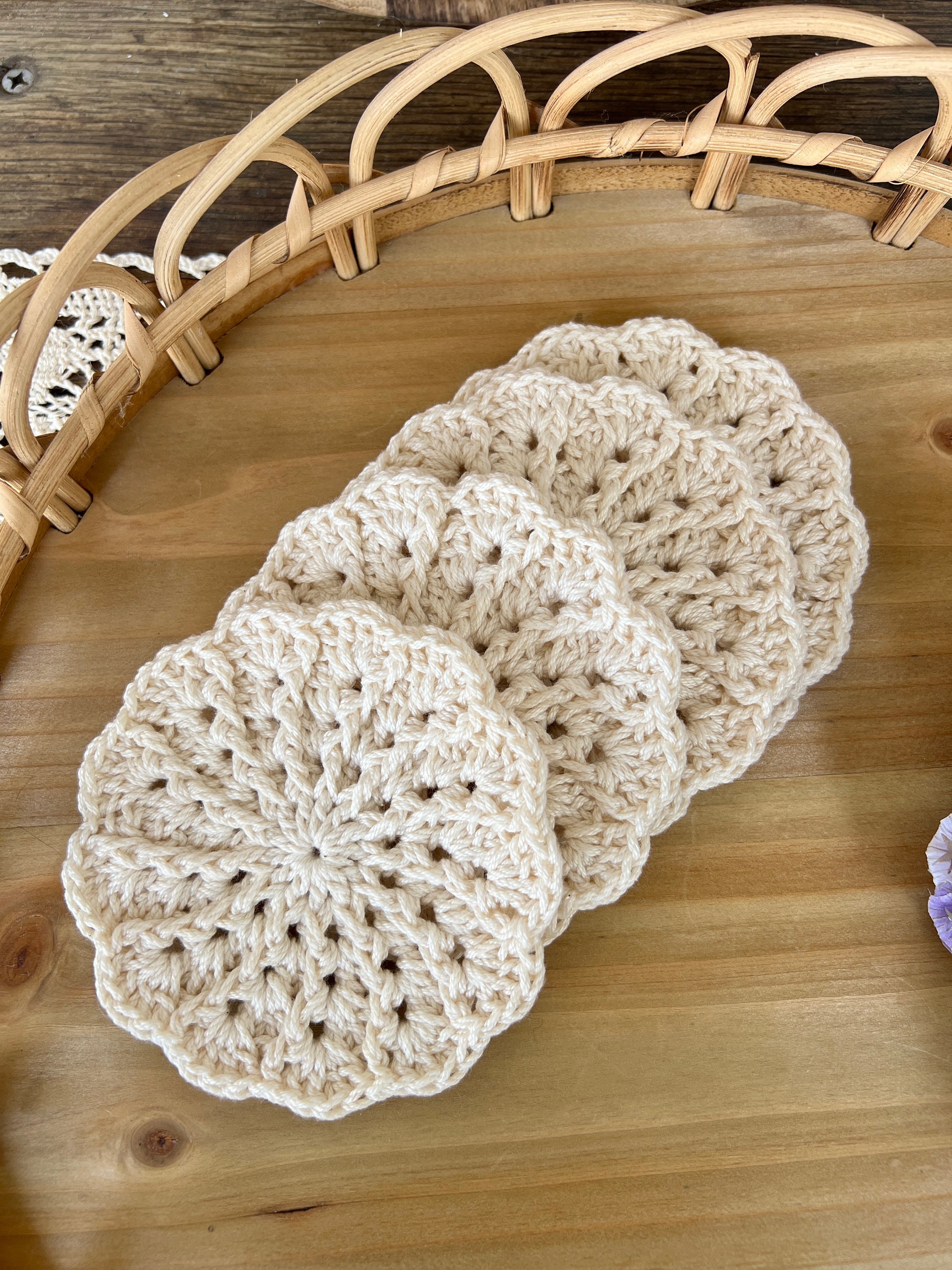 Brown - Handmade Cotton Coasters (Set of 2) 38