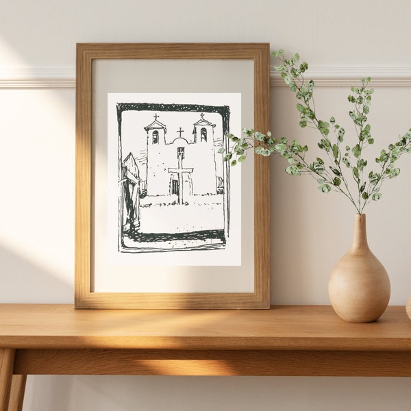 Old Church  - Eric Sloane's I Remember America - Sketch Art - Vintage Art Print -  Country - Book Print - Printable - Digital Download