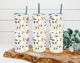 Funny Chickens Tumbler Sublimation Designs PNG, Chicken Tumbler Wrap PNG, Funny Chickens PNG, 20 oz Skinny Tumbler Design, Chicken png