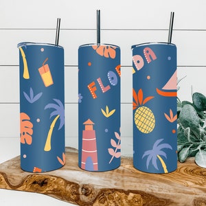 Florida 20oz Skinny Tumbler PNG Sublimation Design, Stampa dritto PNG File Digital Download, Travel Design, Seamless png