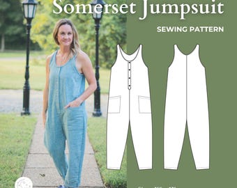 Somerset-jumpsuit – naaipatroon romper – dames – linnen – geweven – digitaal – pdf