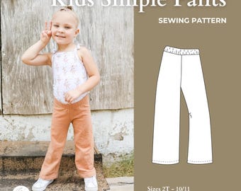 Patrón de costura para pantalones anchos infantiles – Cintura elástica, apto para principiantes (descarga en PDF)