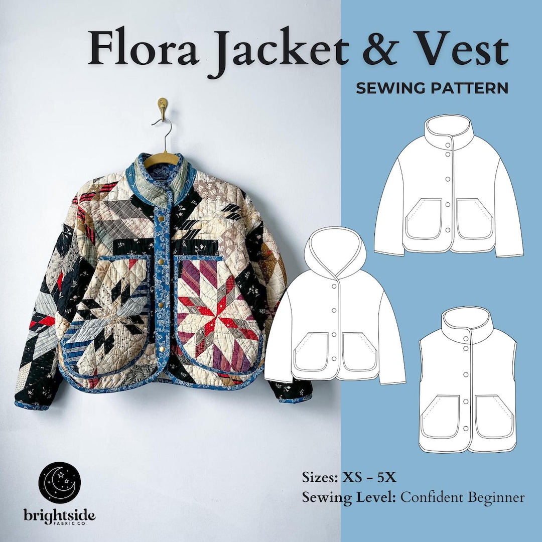 Quilted Flora Jacket & Vest Sewing Pattern | Size Inclusive XS-5X