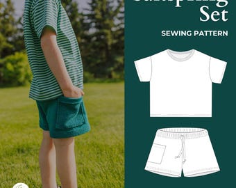 Kids Saltspring Set Sewing Pattern | Shorts and Tee | Digital PDF