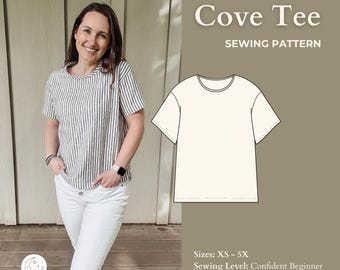 Naaipatroon linnen T-shirt: pdf voor beginners (maten XS-5XL)