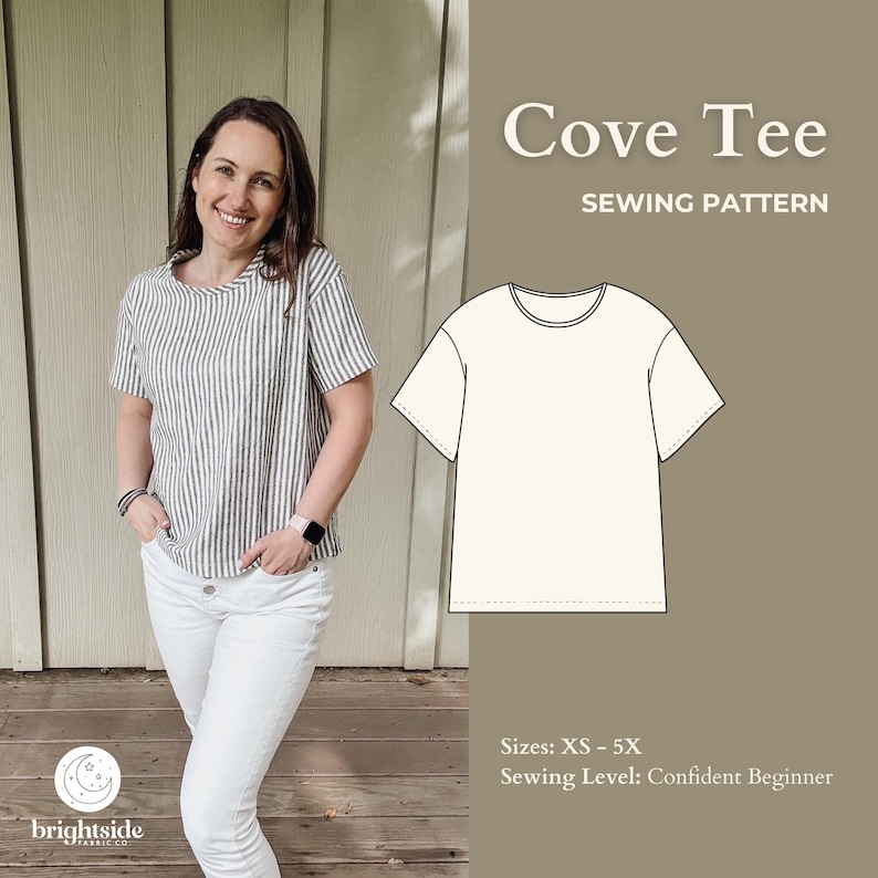 Linen Tee Sewing Pattern: Beginner Friendly PDF (sizes XS-5XL) - Etsy