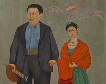 Frida Kahlo-Frida and Diego Rrivera-1931.It is a high quality canvas print.