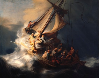 Rembrandt-Christ in the Storm on the Lake of Galilee.High quality canvas printing