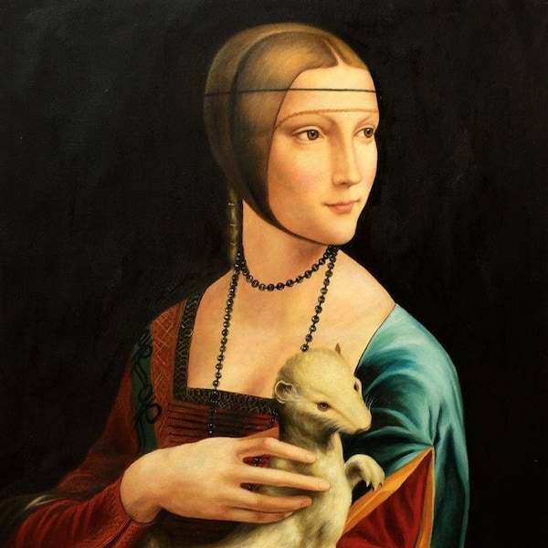 Lady with an Ermine by Leonardo Da Vinci.High quality canvas printing