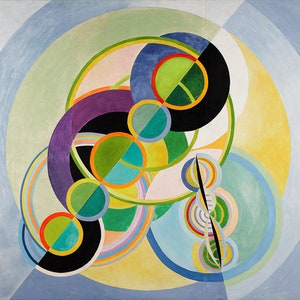 Robert Delaunay-Circular Rhythm-1937.It is a high quality canvas print.