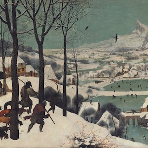 Hunters in the Snow Pieter Bruegel.High quality canvas printing