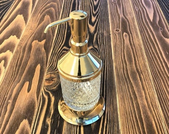 Antique Design Soap Dispenser with Rust Proof 304 Stainless Steel Pump,Refillable Clear Glass Soap Dispenser for Premium Kitchen & Bathroom
