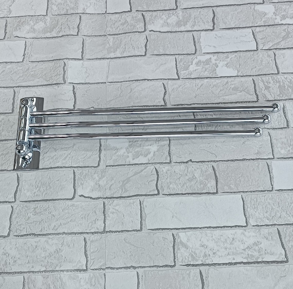 Bathroom Towel Rack 1-2-3 Arms CHROME Extended Towel Holder, Swivel Towel Bar, Stainless Steel Space Saving Towel Racks for Bathroom Kitchen