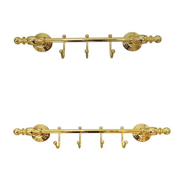 Brass Bathroom Hook Rack: Heavy Duty Towel/Robe Holder