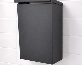 Matte Black Stainless Steel Wall Mounted Bathroom Trash Can | Rust-Proof Waste Bin | Commercial & Hotel Restroom Use