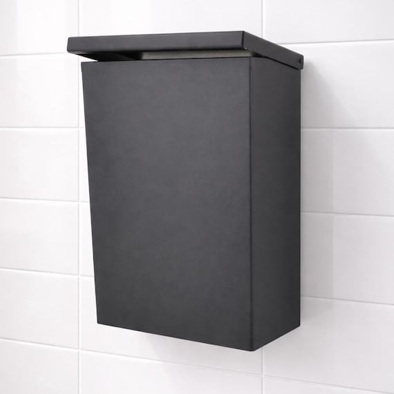 Matte Black Stainless Steel Wall Mounted Bathroom Trash Can | Rust-Proof Waste Bin | Commercial & Hotel Restroom Use