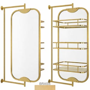 miroir avec rangements, miroir maquillage mural, miroir étagère, miroir en acier inoxydable, miroir mural rose, miroir haut de gamme, miroir salle de bain avec étagère, miroir tournant avec espace de rangement, miroir mural pratique, miroir décoratif moderne, Specchio da parete girevole 360° con ripiani, specchio bagno di lusso, specchio oro, specchio trucco a parete, specchio moderno con mensole,specchio design rotante, specchio a parete nero opaco, specchio vintage oro,specchio con contenitore