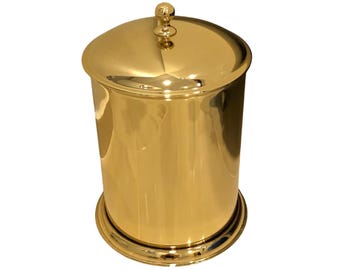 Waste Bin with Lid with GOLD POLISHED Premium Surface Luxury Stainless Steel, Waste Receptacle Special Surface with Removable Inner Bucket