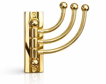 2-3-4 Arm Swivel Wall Hook - Gold Black Chrome Brass – Luxury Stainless Steel Rotating Towel and Robe Holder for Bathroom & Entryway