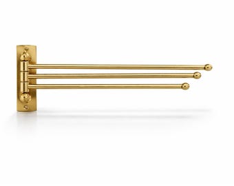 Brushed Gold Stainless Steel Swivel Towel Rack – Single, 2 & 3 Arm Rotating Wall Towel Holder – Luxury Bathroom Organizer – Rust Proof