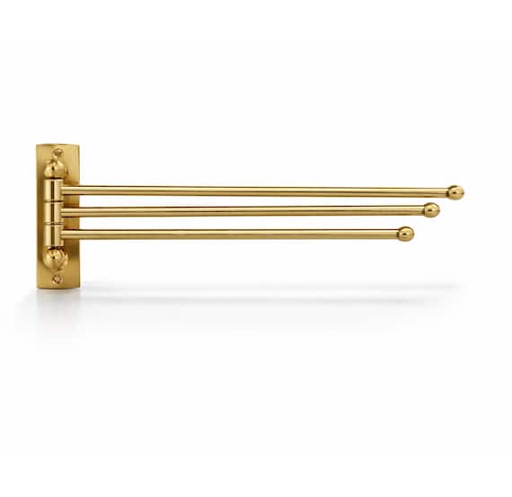 Brushed Gold Stainless Steel Swivel Towel Rack – Single, 2 & 3 Arm Rotating Wall Towel Holder – Luxury Bathroom Organizer – Rust Proof
