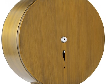 Antique Gold Toilet Paper Dispenser | Lockable Wall Mounted Tissue Holder | Luxury Commercial & Hotel Restroom Use