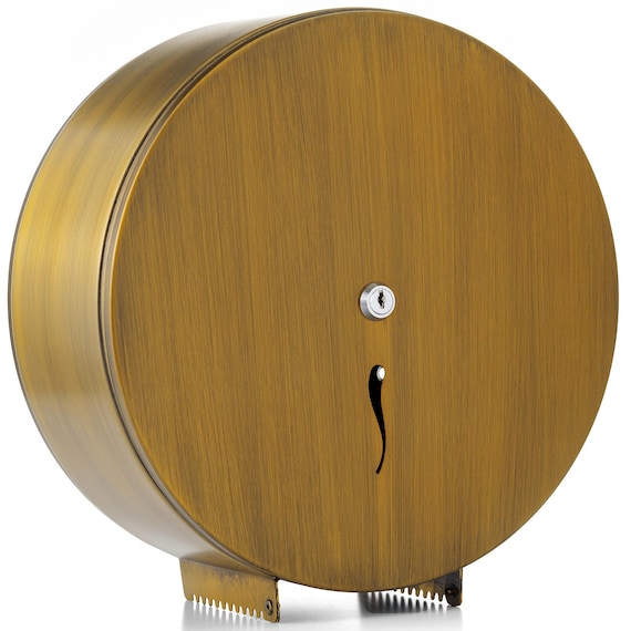 Antique Gold Toilet Paper Dispenser | Lockable Wall Mounted Tissue Holder | Luxury Commercial & Hotel Restroom Use