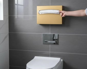 Gold Stainless Steel Toilet Seat Cover Dispenser | Luxury Brushed Wall Mounted Holder | Commercial & Hotel Public Restroom Hygiene
