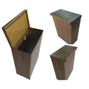 Wall-Mounted Waste Bin GOLD ANTIQUE, Space-Saving  Hygiene Receptacle Sanitary Napkin Disposal Multi-Purpose for Kitchen Bathroom Garage Bin