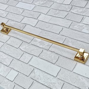 Gold Polished Stainless Steel Towel Bar Set: Modern Bathroom Hardware
