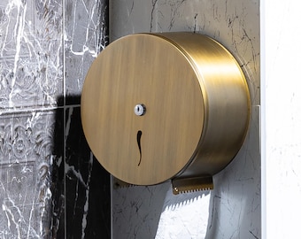 Commercial Toilet Paper Dispenser GOLD ANTIQUE,Wall Mounted,Lockable,Durable, Toilettenpapierspender,Distributeur de papier toilette mural