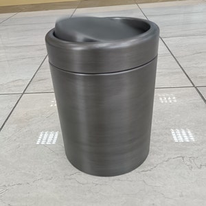 Antique Stainless Steel Swing Lid Trash Can - byBade Luxury Waste Bin