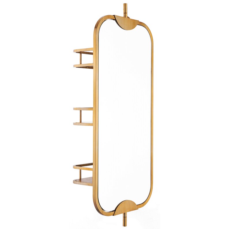 Swivel Mirror With Shelves Rotating Mirror With Storage Swivel Vanity