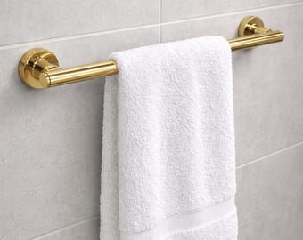 Modern Stainless Steel Towel Bar 14–20 Inch, Wall Mounted Bathroom Towel Holder, Gold Black Chrome Finishes, Heavy Duty SUS304