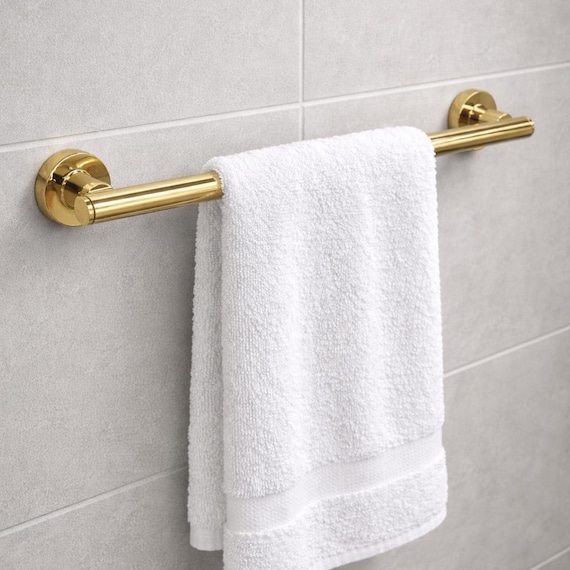 Modern Stainless Steel Towel Bar 14–20 Inch, Wall Mounted Bathroom Towel Holder, Gold Black Chrome Finishes, Heavy Duty SUS304