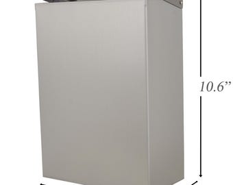 Wall-Mounted Waste Bin CHROME BRUSHED,Space-Saving Hygiene Receptacle Sanitary Napkin Disposal Multi-Purpose for Kitchen Bathroom Garage Bin
