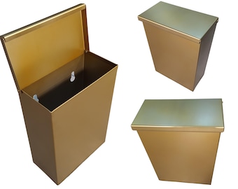 Wall-Mounted Waste Bin GOLD BRUSHED, Space-Saving  Hygiene Receptacle Sanitary Napkin Disposal Multi-Purpose for Kitchen Bathroom Garage Bin