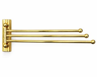 Gold Stainless Steel Swivel Towel Rack – 1 / 2 / 3 Arm Rotating Wall Towel Holder – Luxury Bathroom Organizer – Rust Proof Metal Hanger
