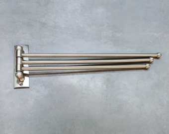 Bathroom Towel Rack 1-2-3 Arms CHROME BRUSHED Extended Towel Holder Swivel Towel Bar Stainless Steel Space Saving Towel Racks for Kitchen