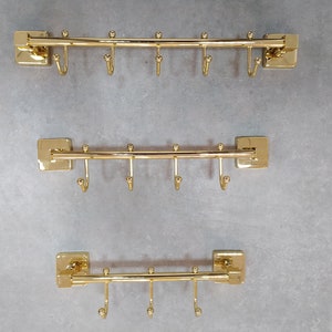 Wall Mounted Brass Hook Rack: Modern Bathroom Towel Robe Holder