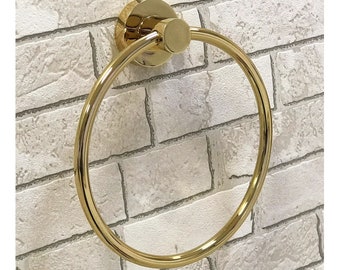 Towel Ring 6.5"- Modern Hand Towel Holder for Wall - SUS304 Stainless Steel Bathroom Towel Rack - Round Bathroom Towel Hanger