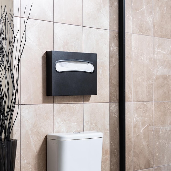 Matte Black Stainless Steel Toilet Seat Cover Dispenser - Commercial Grade