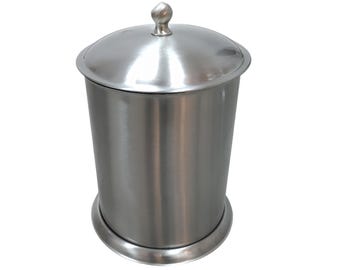 Waste Bin with Lid with CHROME BRUSHED Premium Surface Luxury Stainless Steel, Waste Receptacle Special Surface with Removable Inner Bucket
