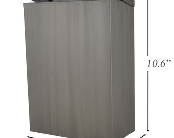 Wall-Mounted Waste Bin STEEL ANTIQUE,Space-Saving  Hygiene Receptacle Sanitary Napkin Disposal Multi-Purpose for Kitchen Bathroom Garage Bin