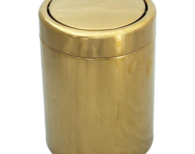 Featured listing image: Wall-Mounted Waste Bin GOLD POLISHED, Space-Saving Hygiene Receptacle Sanitary Napkin Disposal Multi-Purpose for Kitchen Bathroom Garage Bin