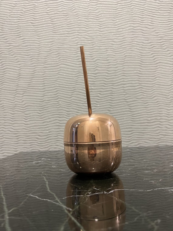 Handmade Copper Pineapple Cup Set: Unique Bar Glasses with Straws